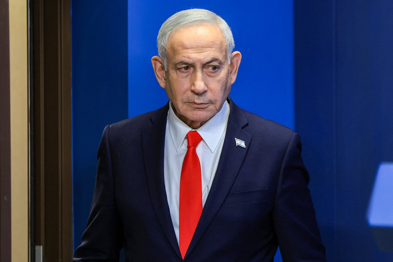 Israeli Prime Minister Benjamin Netanyahu at cabinet meeting where he rejected Trump's 15-point Gaza plan
