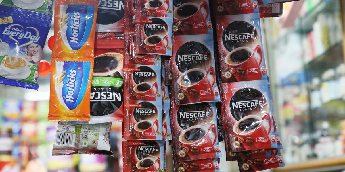 India consumer goods retail shelves reflecting FMCG volume growth in Q1 FY27