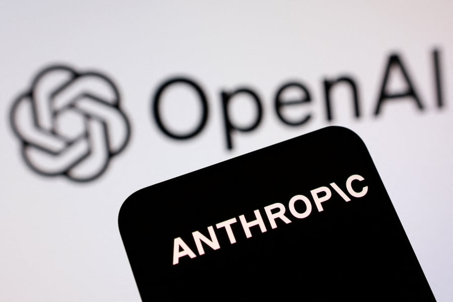 OpenAI and artificial intelligence company logos as COO Brad Lightcap departs after eight years