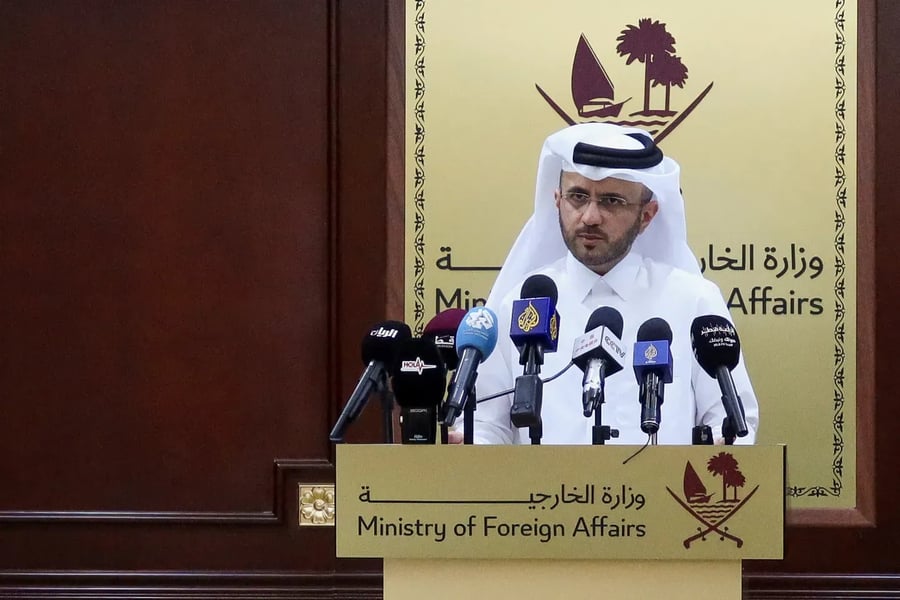 Qatar Foreign Ministry spokesman Majed al Ansari addresses media briefing on US Iran sanctions Operation Economic Outcast