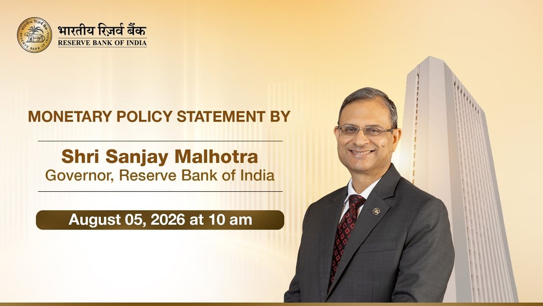 RBI Governor Sanjay Malhotra delivers August 2026 monetary policy statement repo rate unchanged at 5.25 percent