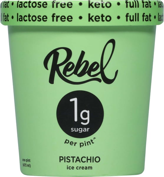 Rebel Creamery keto ice cream pints displayed in multiple flavors including Vanilla Chocolate and Mint Chip sold at Walmart Target and Kroger