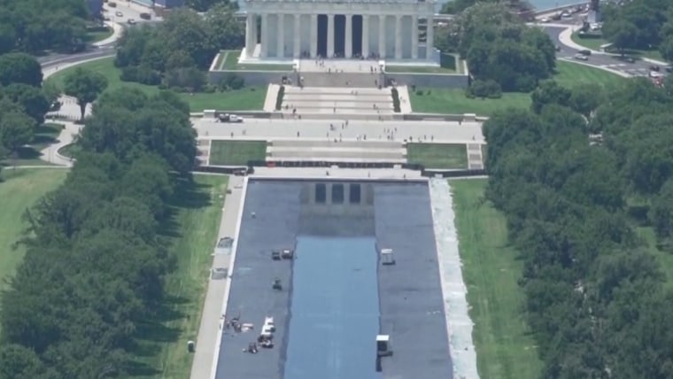 NBC News coverage of the Lincoln Memorial Reflecting Pool vandalism charges against David Hearn in 2026