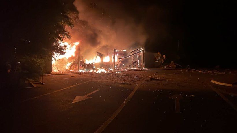The Vynohradiv border crossing between Ukraine and Moldova damaged after a Russian drone strike on August 25, 2026