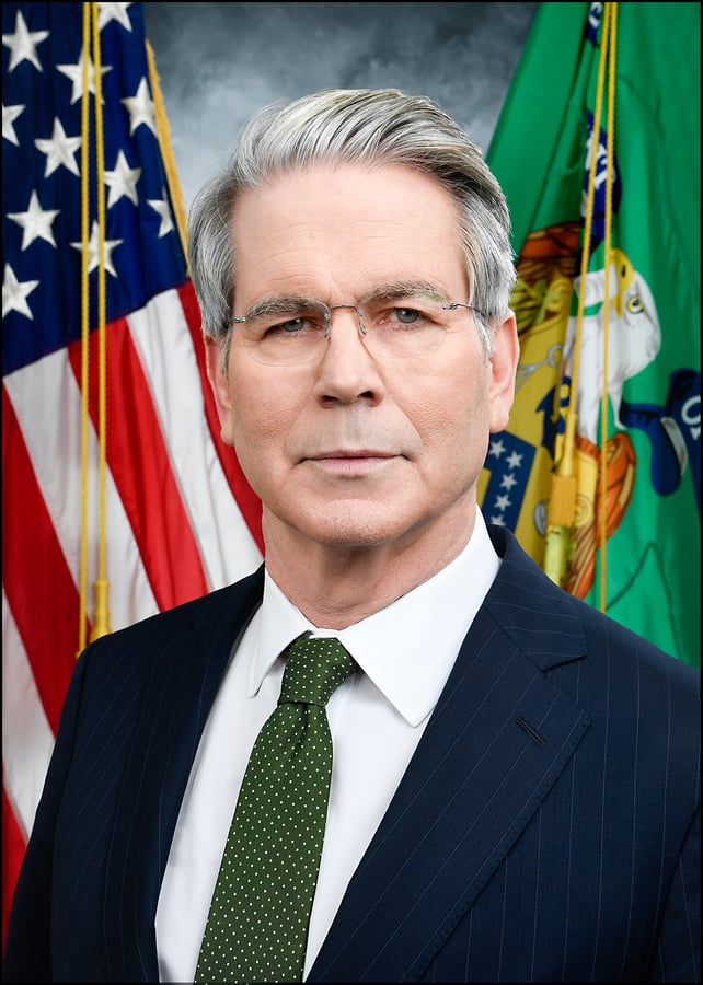US Treasury Secretary Scott Bessent whose handwritten note confirmed the United States directly purchased Japanese yen in coordinated intervention with Japan