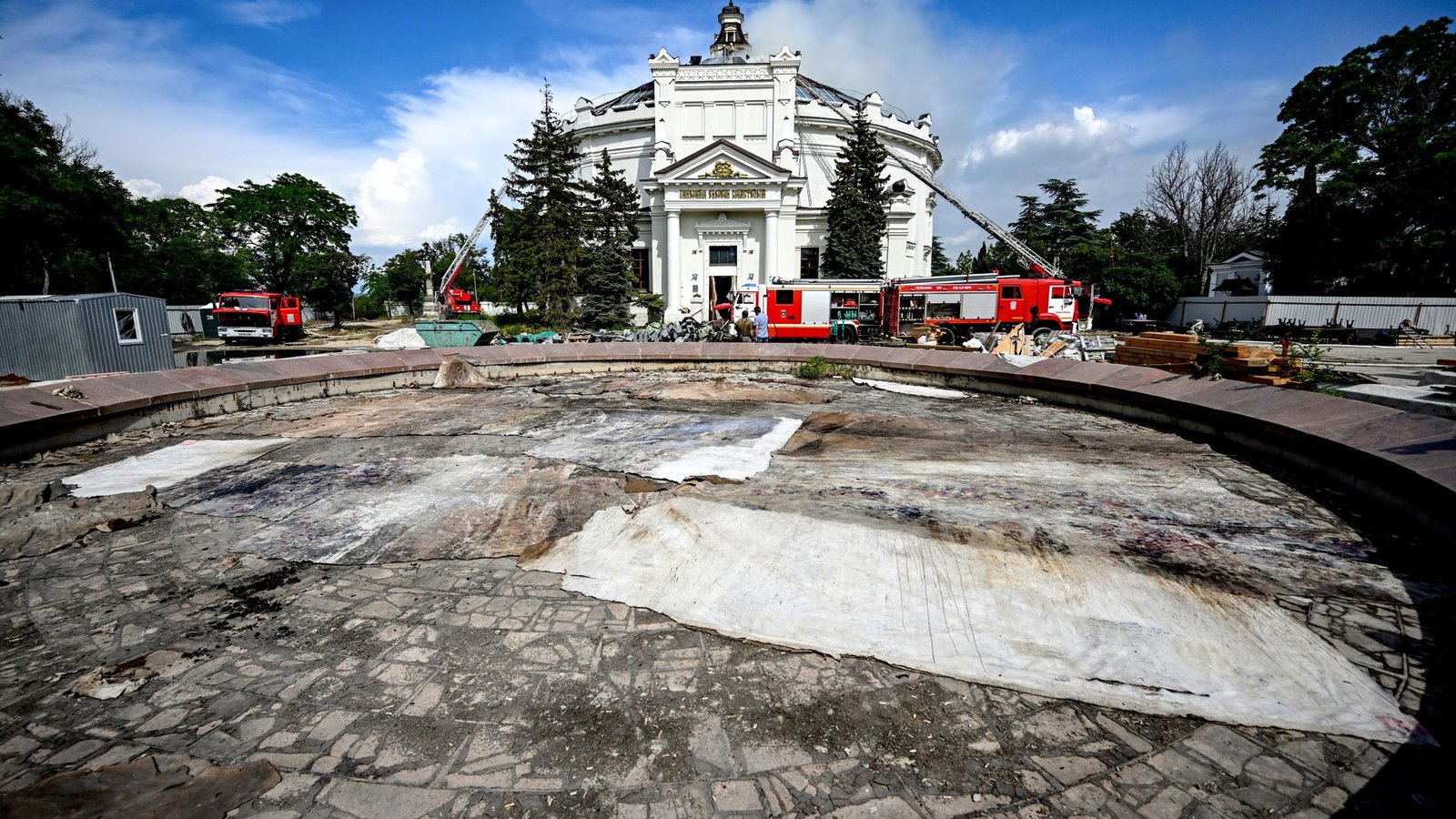Fire engulfs Sevastopol Panorama Museum building following Ukrainian drone strike in July 2026
