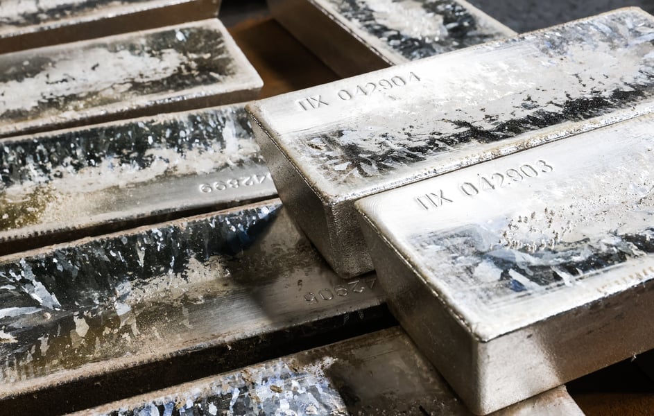 Freshly cast silver ingots stamped with serial numbers stacked at a refinery, illustrating silver rate today and silver price today movement