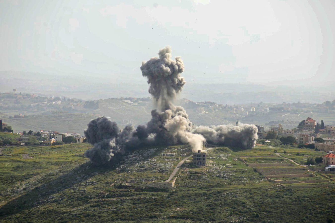 Smoke rises from an Israeli airstrike in southern Lebanese village May 2026