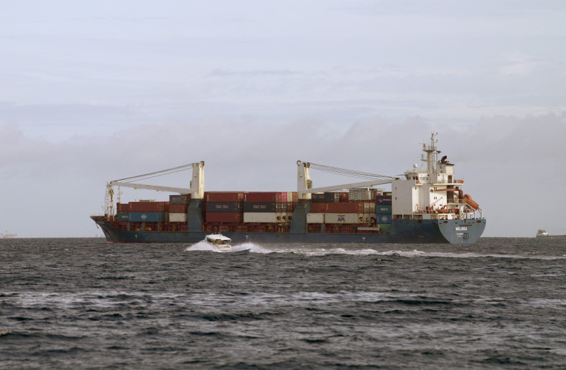 Cargo ship Melissa near the Maldives coast, previously seized by Somali pirates in May 2026