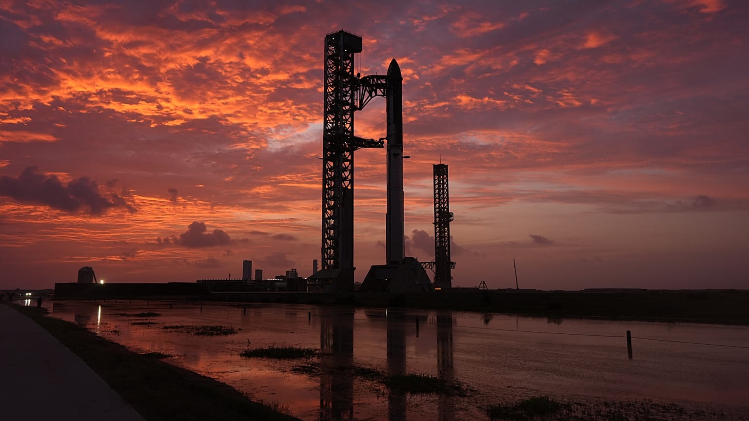 SpaceX Starship rocket on launch pad at Starbase Texas in July 2026