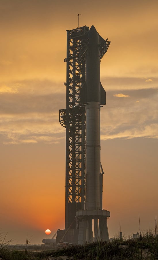SpaceX Starship rocket photographed during a test flight mission at Starbase Texas in 2023, representing the company's growing launch capabilities as revealed in its first public earnings report