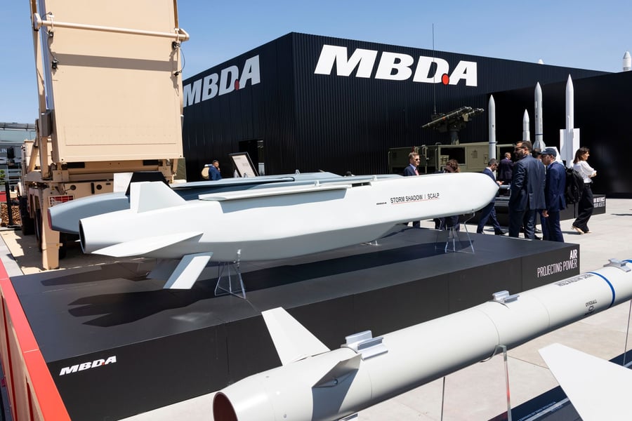 Storm Shadow SCALP cruise missile in flight, Britain's long-range weapon supplied to Ukraine