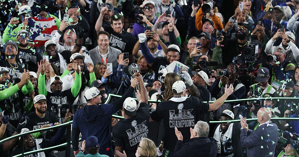 Seattle Seahawks celebrate winning Super Bowl LX against the New England Patriots in February 2026, the fixture that opens the 2026 NFL season as a rematch