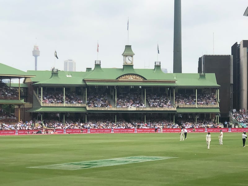 The members pavilion at the Sydney Cricket Ground during a Test match, the ground where the 2024-25 Border-Gavaskar Trophy was decided