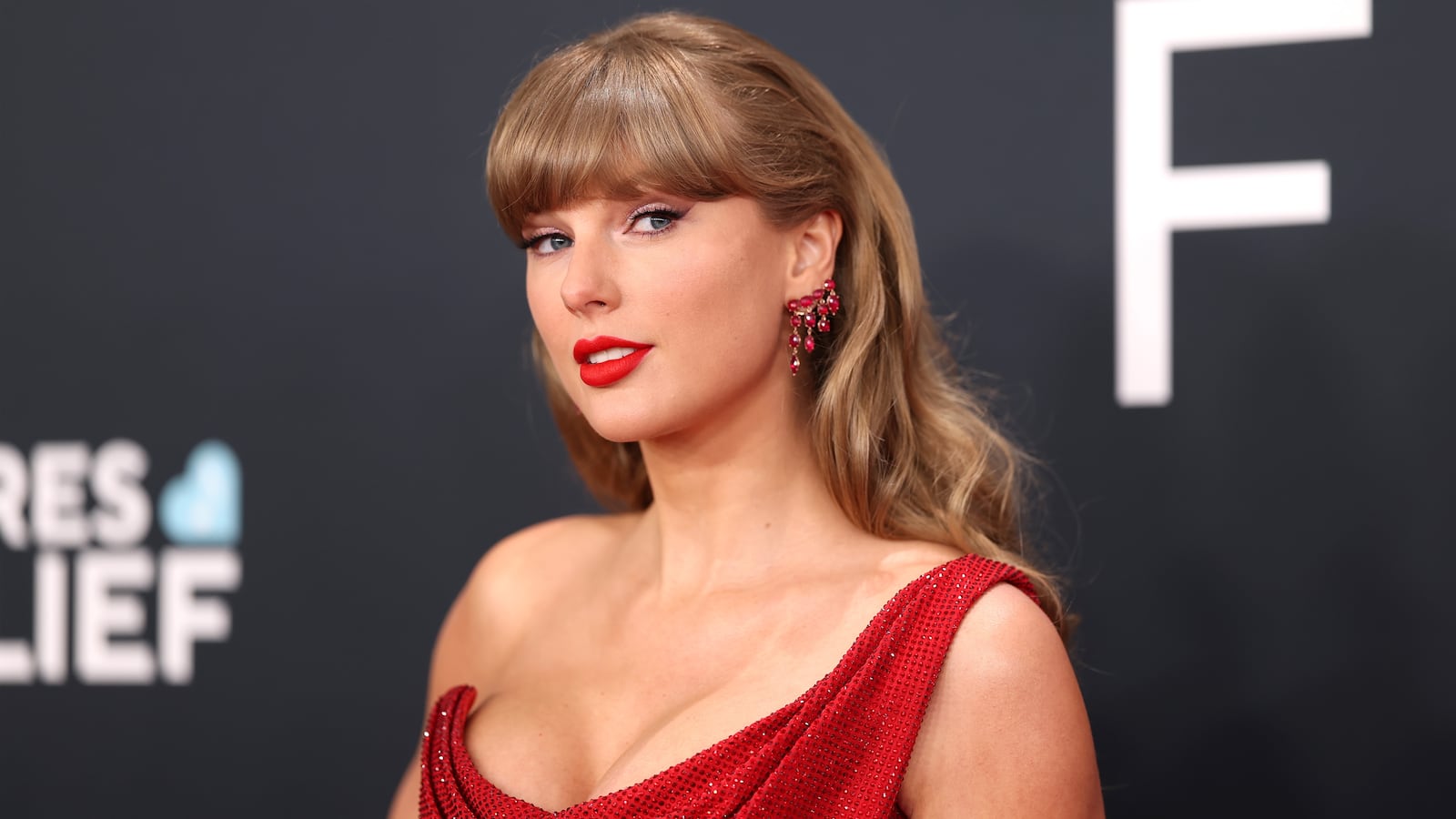 Taylor Swift at an entertainment industry event, whose team filed a copyright claim removing her song august from a Team Trump TikTok video in August 2026