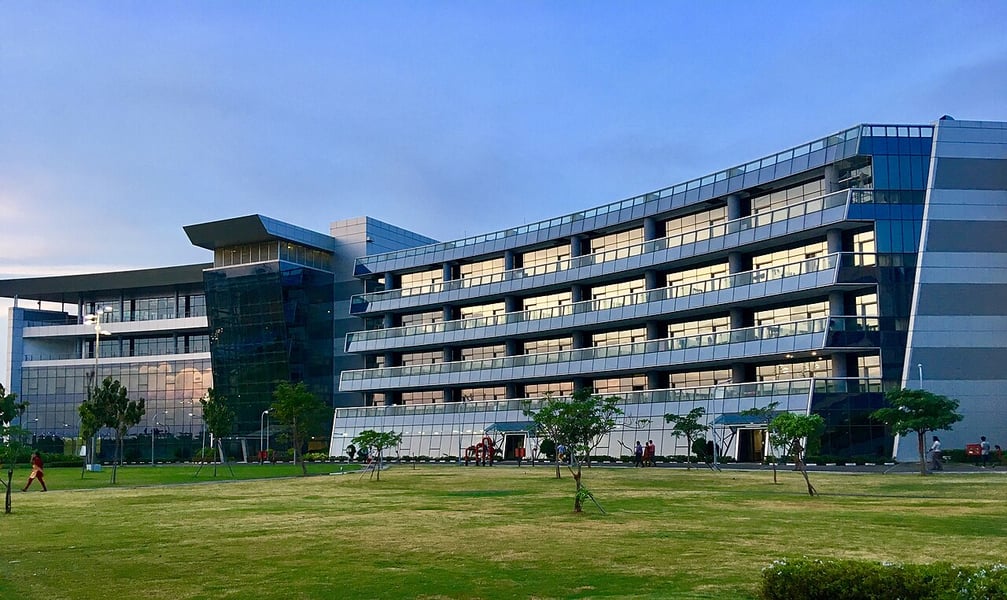 The Tata Consultancy Services building at the SIPCOT IT park in Siruseri near Chennai, one of the company's largest delivery centres