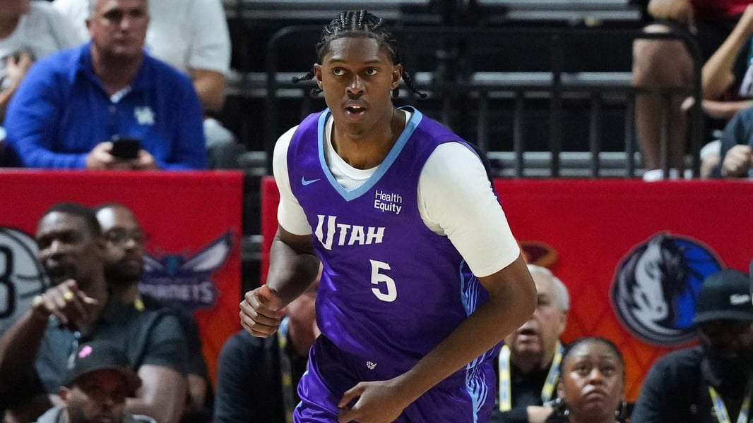 Cody Williams of the Utah Jazz drives during an NBA game as the Timberwolves acquire him in a 2026 trade