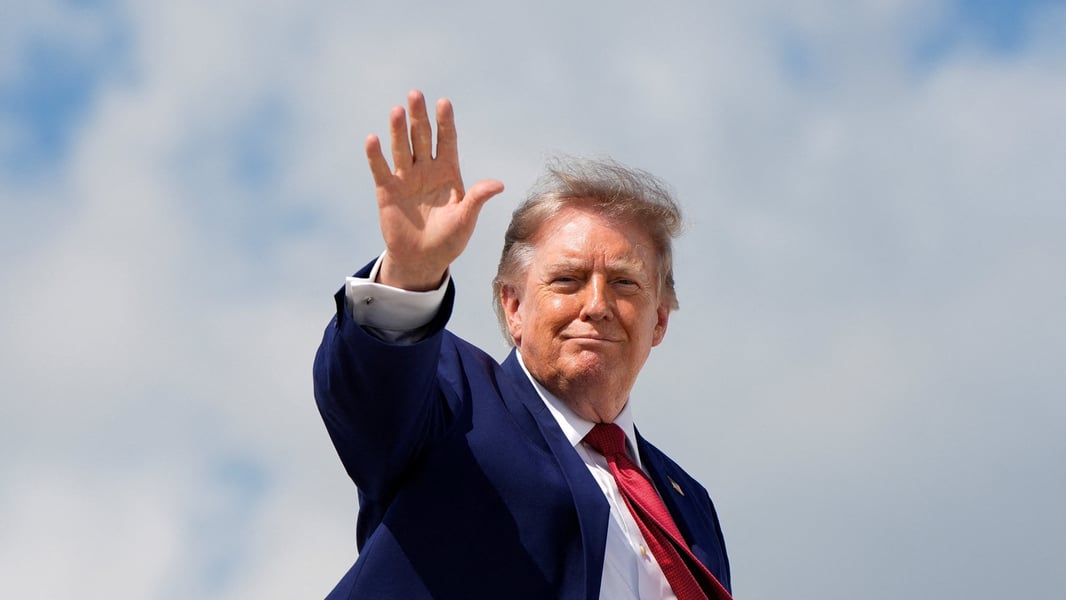 President Trump pictured ahead of the secret Ankara security operation during which he was transferred via catering truck to a military C-32A, July 2026