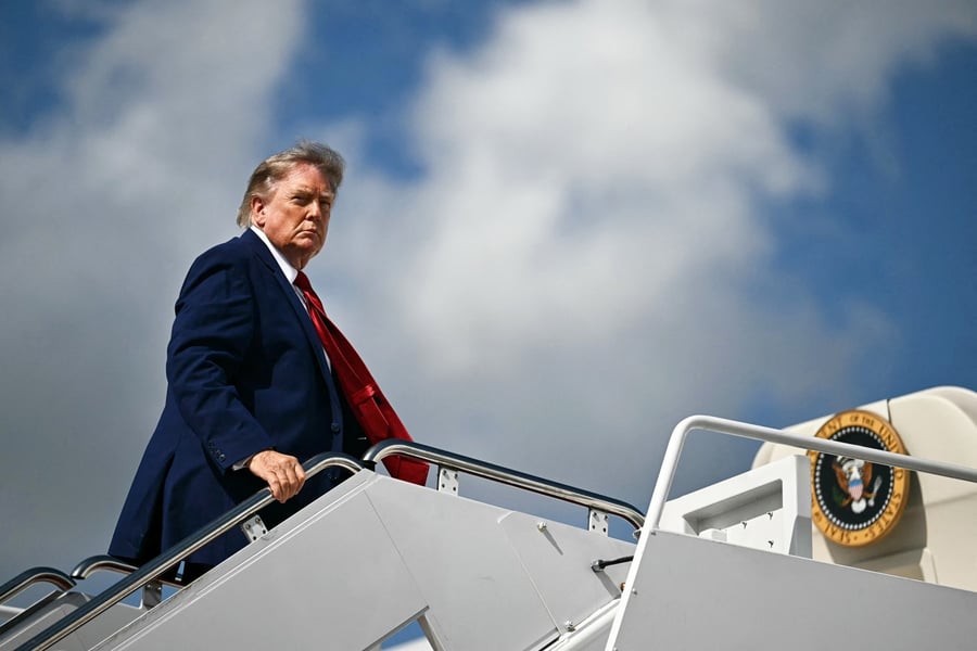 President Donald Trump boards Air Force One at Joint Base Andrews Maryland 2026