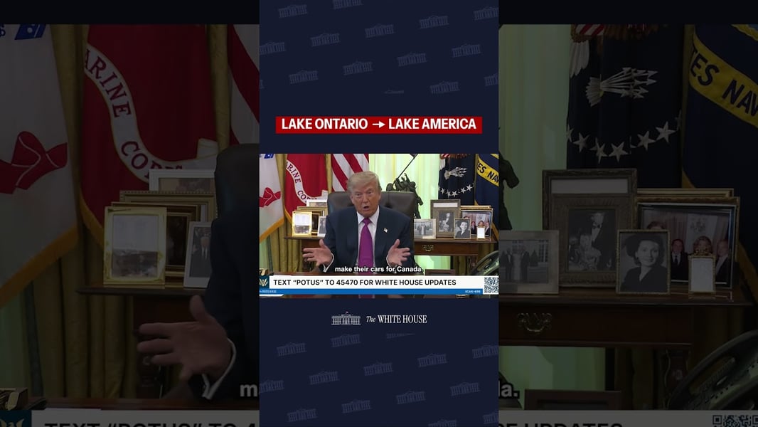 President Trump signs executive order renaming Lake Ontario to Lake America at the White House