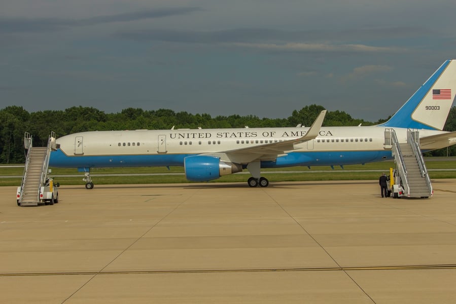 Air Force One on the tarmac, the presidential aircraft at center of the Iran-NATO decoy incident at the Ankara summit