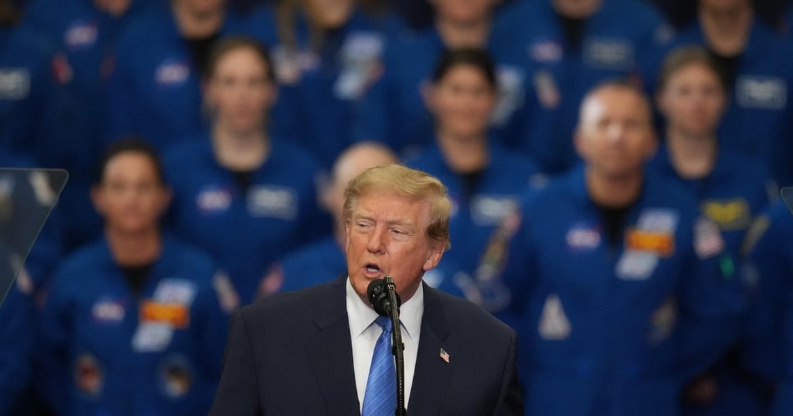 The signing ceremony for the US Space Academy executive order at NASA Johnson Space Center in Houston