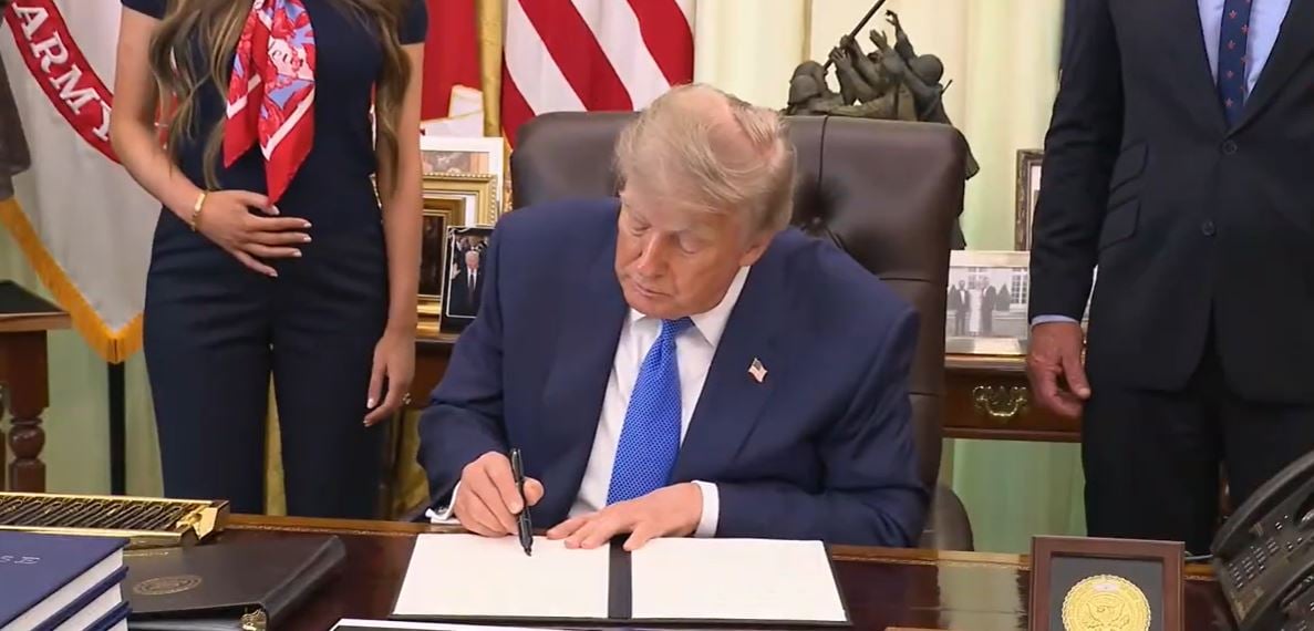 President Trump signing childhood vaccine executive order at the White House