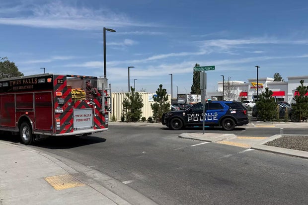 Scene outside In-N-Out Burger in Twin Falls Idaho after shooting that killed three people on August 1 2026