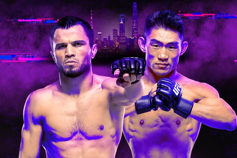UFC Fight Night Shanghai 2026 promotional poster featuring Song Yadong vs Umar Nurmagomedov