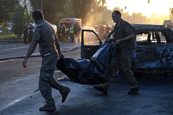 Aftermath of Russian missile attack on Kyiv as Ukraine war interceptor shortage leaves city exposed