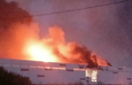 Wildberries logistics warehouse fire in Moscow Oblast after Ukraine drone strike