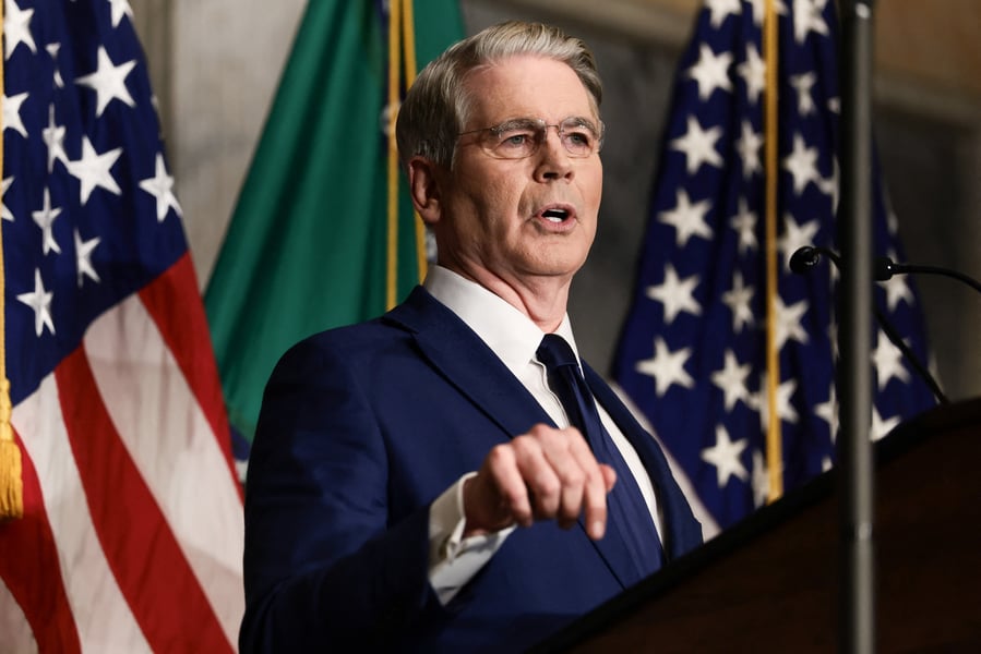 US Treasury Secretary Scott Bessent at press conference announcing Operation Economic Outcast Iran sanctions