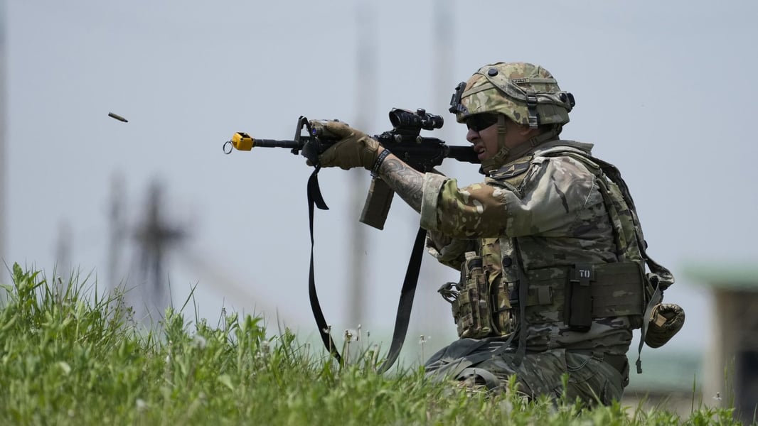 US soldier at Camp Humphreys South Korea military base 2nd Infantry Division