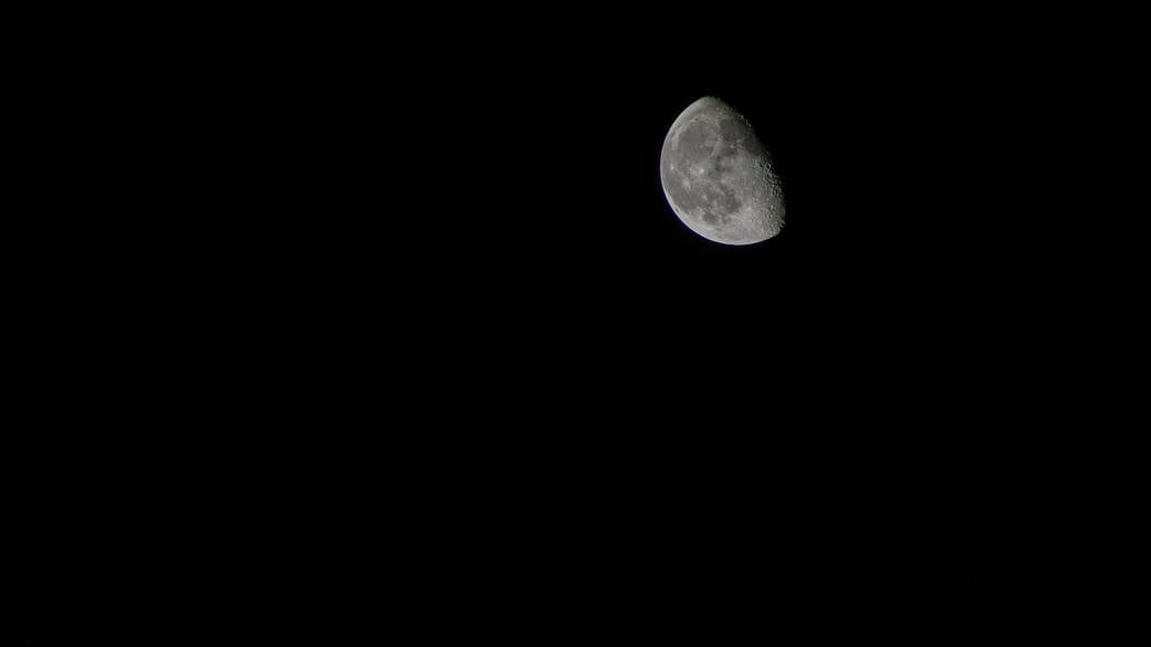 Waning gibbous moon photographed from the International Space Station orbiting 263 miles above Asia