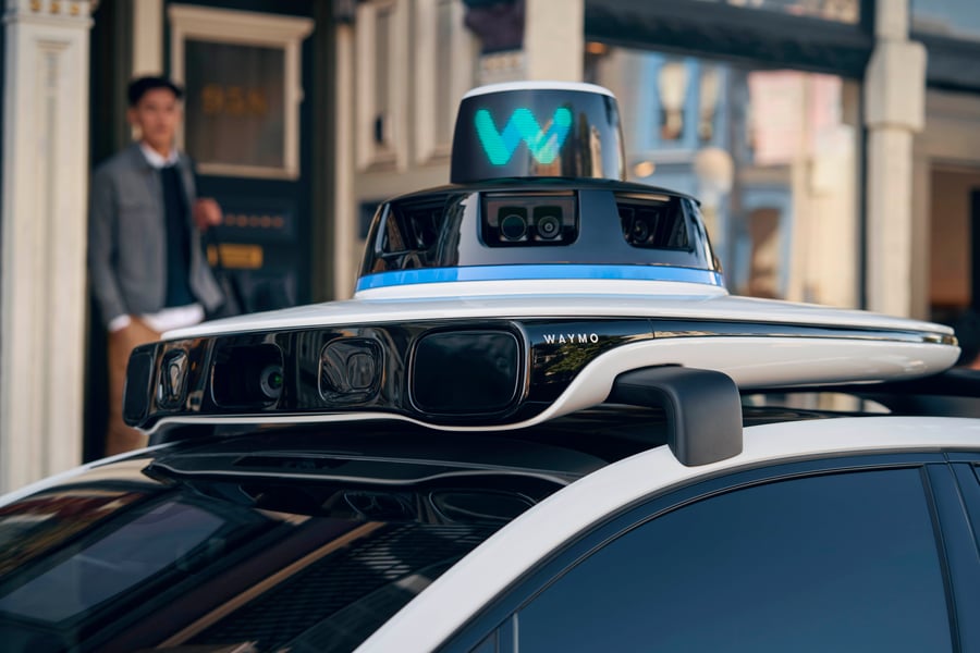 Waymo autonomous Jaguar I-PACE robotaxi operating on California roads