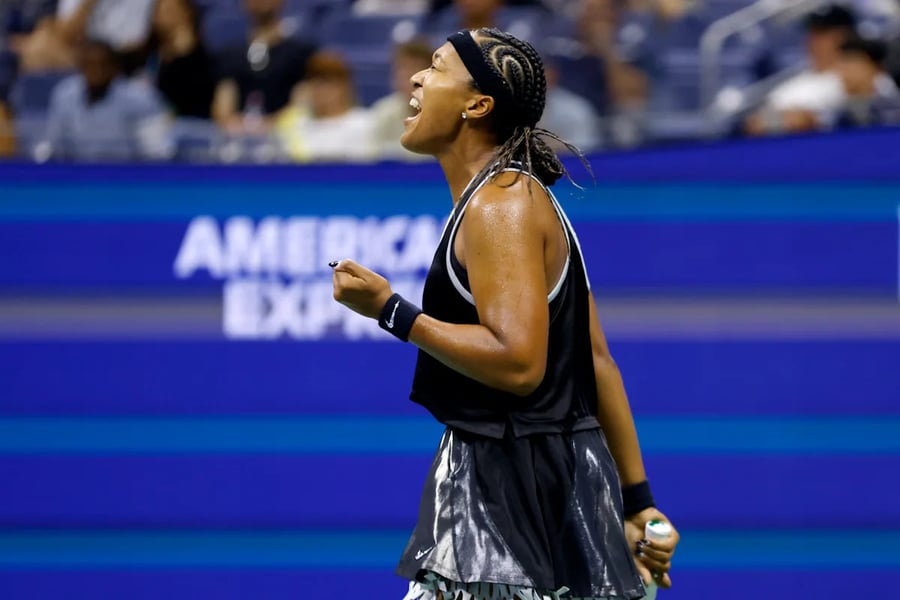 Naomi Osaka in her Allen Iverson-inspired outfit at the 2026 US Open first round