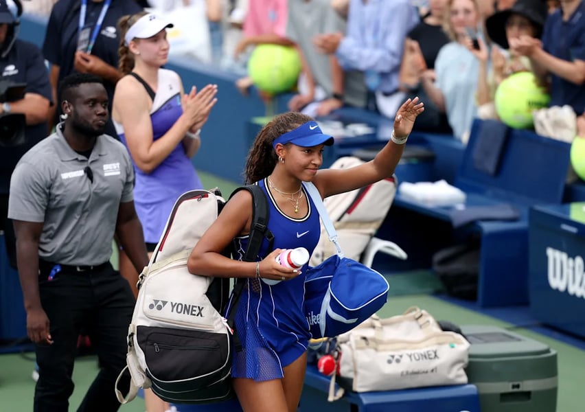 Thea Frodin at the 2026 US Open first round against Elena Rybakina