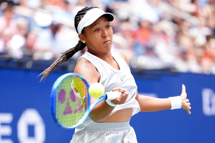 Madison Keys in action during her second-round match at the 2026 US Open