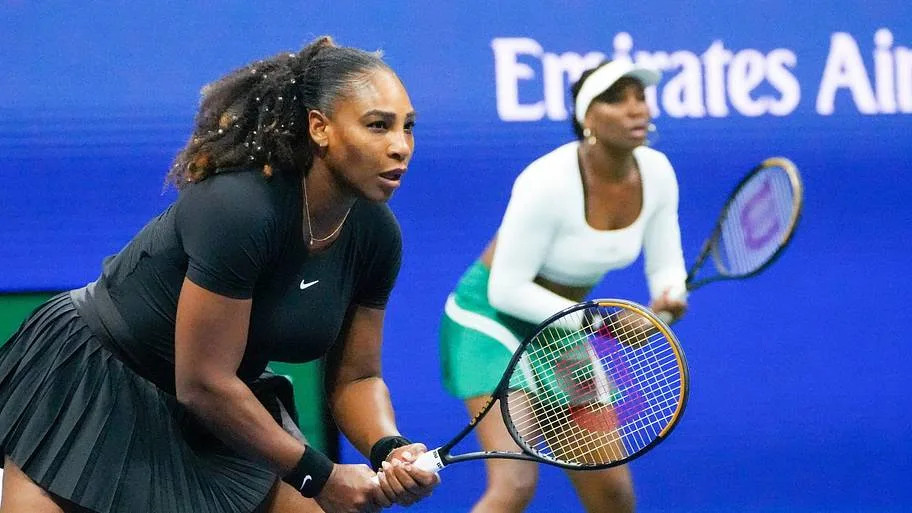 Venus Williams and Serena Williams at the 2026 US Open women's doubles