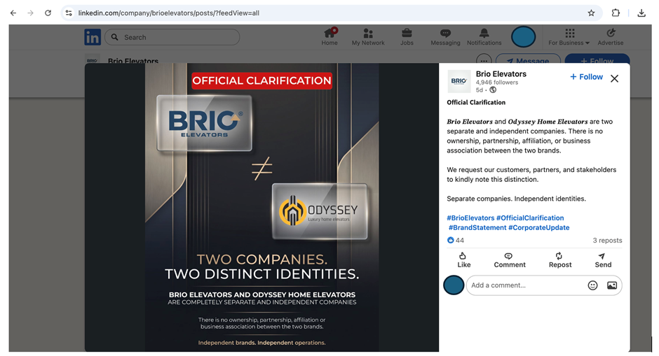 Brio–Odyssey Under the Spotlight: Are Customers Being Asked to Believe Two Brands Are Unconnected?