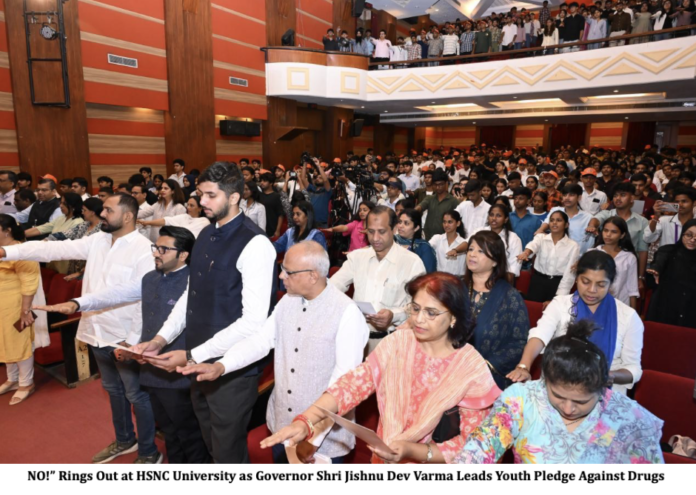 Governor Shri Jishnu Dev Varma Leads HSNC University Students in Collective Pledge for Nasha Mukt Bharat