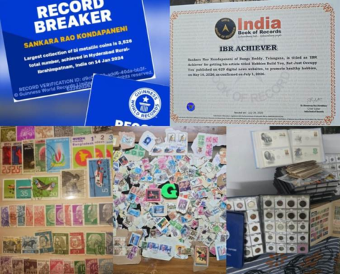 Guinness World Records VIP Personalized Book 2027 Features Hyderabad Philatelist Sankara Rao Kondapaneni for Promoting Hobbies for Humanity