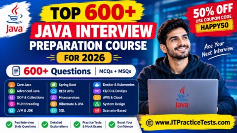 ITPracticeTests.com Offers 50% OFF on Interview Questions Practice Tests, Online Courses & IT Practice Tests – Use Code HAPPY50