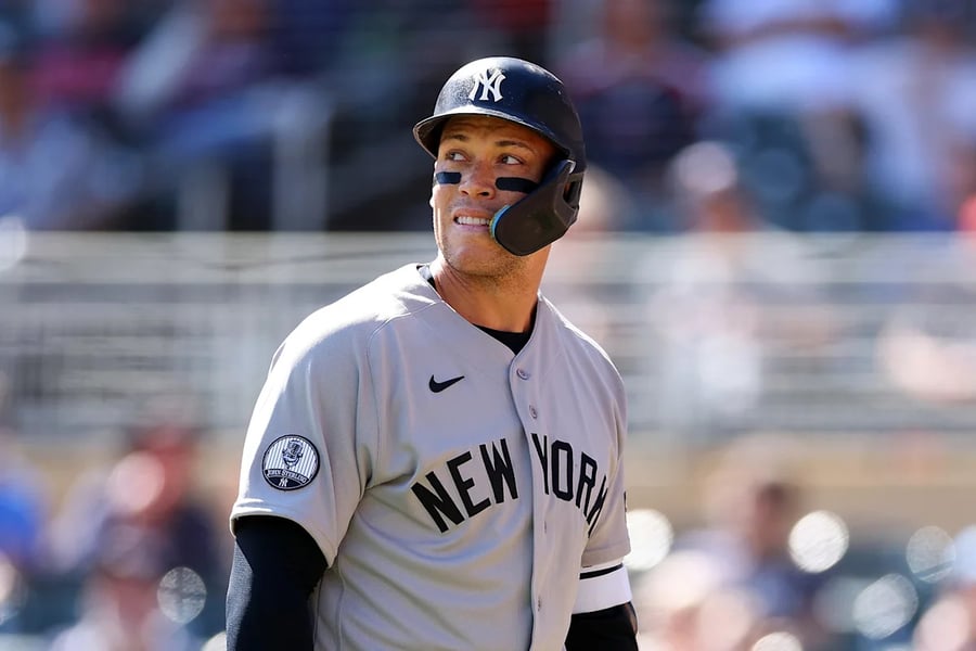 Aaron Judge of the New York Yankees on the injured list with a right calf strain in September 2026