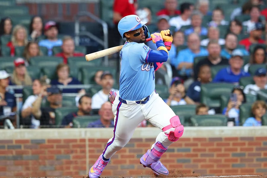 Ronald Acuña Jr. batting for Atlanta Braves against Philadelphia Phillies