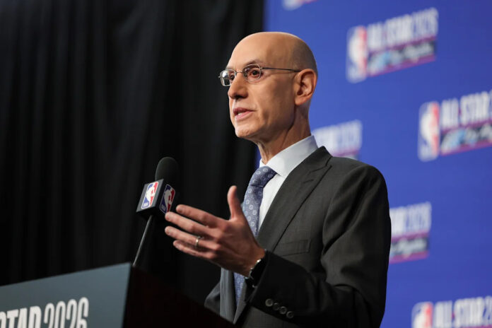 NBA Commissioner Adam Silver addresses reporters at the Board of Governors press conference in New York