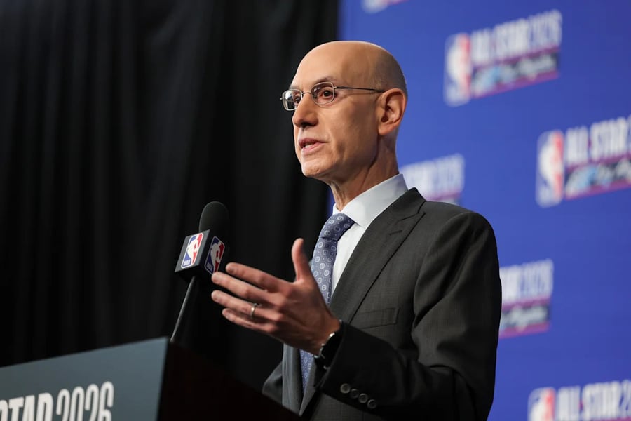 NBA Commissioner Adam Silver addresses reporters at the Board of Governors press conference in New York