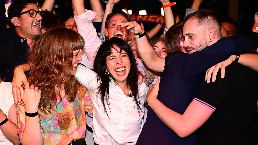 AfD party supporters celebrate election victory in Mecklenburg-Vorpommern as results show 38.2 percent
