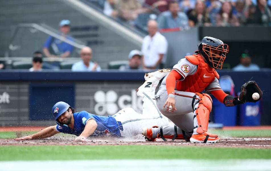 Alejandro Kirk rounds the bases after his two-run homer off Kyle Bradish during the Blue Jays 7-3 win over the Orioles, September 12 2026