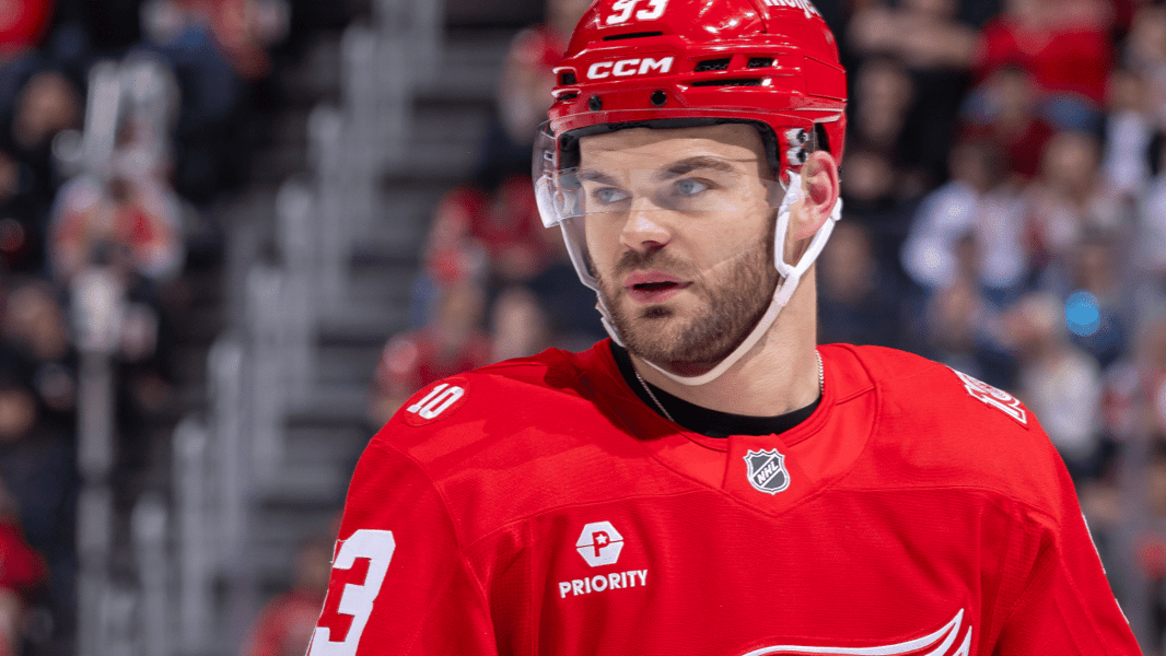 Alex DeBrincat at NHL media tour Las Vegas September 2026 Detroit Red Wings